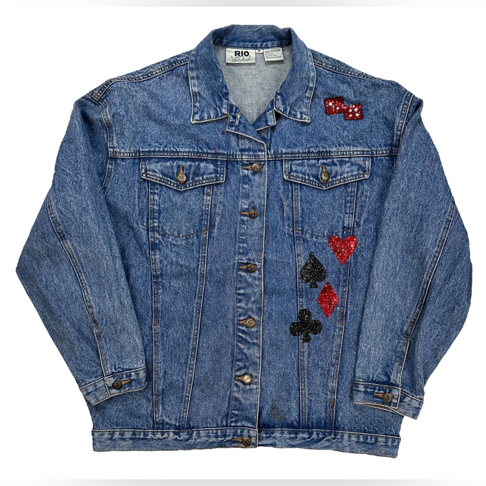 ❗️VINTAGE❗️Slot Machine Embroidered Denim Jacket